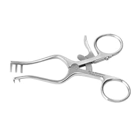Medline Self Retaining Retractors, Weitlaner - Sharp, 2 x 3 prongs, 4 1/4", 10 cm - Model MDS1865010