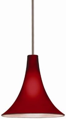 WAC Lighting MP-919-BU/DB Pome Collection 1-Light Monopoint Pendant, Dark Bronze with Burgundy Art Glass Shade