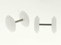 White Acrylic Fake Plug - 16g Wire Stud, 8mm Fake Plug - Sold as a Pair