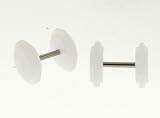 White Acrylic Fake Plug - 16g Wire Stud, 8mm Fake Plug - Sold as a Pair