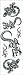 Tattoo King Temporary Tattoo Black/White Tribal Geckos; 6 Items/Order