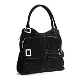 313z041Vv3L._SL160_ - Kooba Vanessa Tote Bag in Black Suede - kooba-handbags-discount