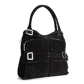 Kooba Vanessa Tote Bag in Black Suede