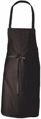 Chefs Adjustable Extra Long Ties, Professional Commercial Grade Bib Apron - BLACK