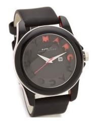 Marc Jacobs women watch MBM4011 black large Bubble striped case logo date dial