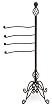 47" Flourish Design Swing-Arm Wrought Iron Towel Rack With Finial Accents