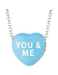 Sweethearts Enamel "You & Me" Heart on 16" Necklace Pendant with Gift Box
