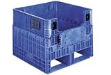 Buckhorn Folding Bulk Shipping Container 32x30x30 1200 Lbs. Blue