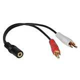 Cables To Go Value Series Audio Y Adapter Cable - Audio adapter - 26 AWG - mini-phone stereo 3.5 mm (F) - RCA (M) - shielded - black