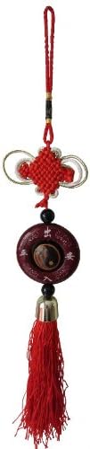 CQT Chinese Knot Hanging Pendant For Decorative Of Car Wall Door Window Wood Carving Of Gossip Color Brown