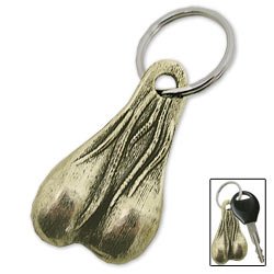Cheap Brass Balls Keyring, Keychain, Novelty Key Fob