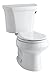 Kohler K-3977-TR-0 Wellworth Round-Front 1.6 gpf Toilet, Right-Hand Trip Lever, Tank Locks, White