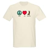 Peace Love German Shepherds Ash Grey T-Shirt Pets Light T-Shirt by CafePress