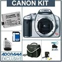 Canon EOS Digital Rebel XSi SLR Camera Kit, Silver with 4GB SD Memory Card, Spare LP-E5 Lithium-Ion Rechargeable Battery, Slinger Camera Bag, Mack 3 Year Extended Warranty, USB 2.0 SD Card Reader, Professional Lens Cleaning Kit