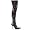 Women's Sexy Thigh High Boots 4 Inch Heel Boot With Knee Pad Neo Black Size: 7