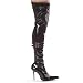 Women's Sexy Thigh High Boots 4 Inch Heel Boot With Knee Pad Neo Black