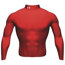 Under Armour Coldgear Longsleeve Mock - Red/white - Large