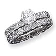 Sterling Silver CZ 2 Piece Wedding Set Ring Sterling Silver CZ 2 Piece Wedding Set Ring