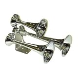 American Chrome 23450 Chrome Heavy Duty Triple Tone Train Horns by ACC
