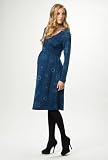 from Crave Maternity Crave Maternity Blue Print Scoop Neck Wrap Dress, Size 16