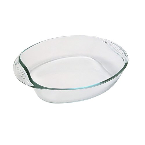 Deals For Pyrex Borosilicate Glass Oval Roaster with Easy Grip Handles