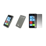 EMPIRE Smoke Silicone Skin Cover Case + Screen Protector for HTC HD7