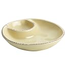 Rachael Ray Cucina Stoneware Snacking Dish, 7 x 1-1/2", Almond Cream