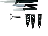 Pradel Premium - 066 - Coffret de 4 Pièces Céramique : 1 Couteau Office + 1 Couteau Chef + 1 Couteau Office Slice + 1 Éplucheur
