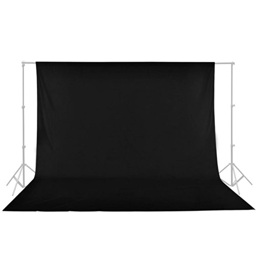 Seamless 10x10 Black Muslin Backdrop Photo Studio Photography Cotton Background