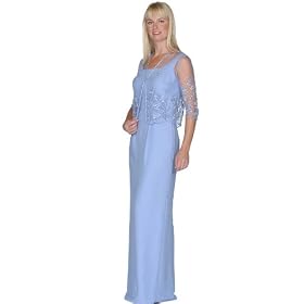 Lavendar Formal Evening Dress with Illusion Jacket - Mother of Bride & Groom Dress. Mothers Dress Gown. Womens Long Evening Gown by Sean Collection (7253)