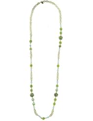 Aurora Borealis Long Chain Necklace Gold Plated