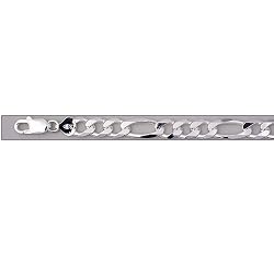 STERLING SILVER FIGARO CHAIN 220 (E-COAT) - 18" 9mm
