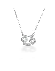 Bling Jewelry 925 Sterling Silver Cancer Zodiac CZ Pave Necklace