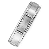 White Gold Wedding Band Ring 14 Karat Gold with Satin Brushed Finish, Comfort Fit Style SV53-106W6 by Wedding Rings by Oromi