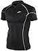 New 032 Skin Tight Compression Base Layer Black Zip T Shirt Short Sleeve Mens