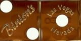 Binion's Casino Las Vegas Gold Printed Dice