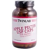 Twinlab Apple Pectin USP Caps with Vitamin C, 500 mg, 100 Capsules