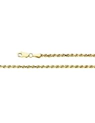 24" 2.8 mm Diamond-Cut Rope Chain in 14k White Gold