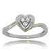 New White Gold Heart Ring w/ Three Diamonds Size 7