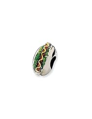 Sterling Silver Enameled Hot Dog Charm for 3mm Charm Bracelets