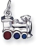 Enameled Train/Locomotive Charm, Sterling Silver