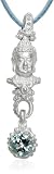 Sterling Silver Buddha Pendant w/ Blue Topaz
