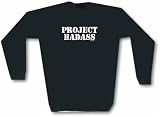 Project Badass Distressed Style Logo Men's Sweat Shirt in 2 colors Small thru 3XL