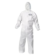 Kimberly Clark KleenGuard A10 Polypropylene Light Duty Coverall with Hood, Disposable, Elastic Wrist, 2X-Large, White (Case of 25)