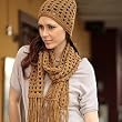 NOVICA 100% alpaca scarf and hat, 'Ochre Puzzles'
