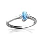 14K White Gold Oval Genuine Blue Topaz Ring Size 5