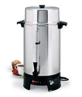 Regal Ware 58010V West Bend 100 Cup 220/240 Volt Aluminum Coffee Urn