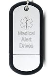 Medical Alert USB Flash Drive Dog Tag