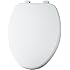 Church 585 White elongated closed front wood toilet seat with cover and Easy Clean Hinges