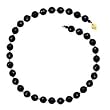 14K BEADS W/FACETED ONYX BALL 18" 9.5-10MM NECKLACE